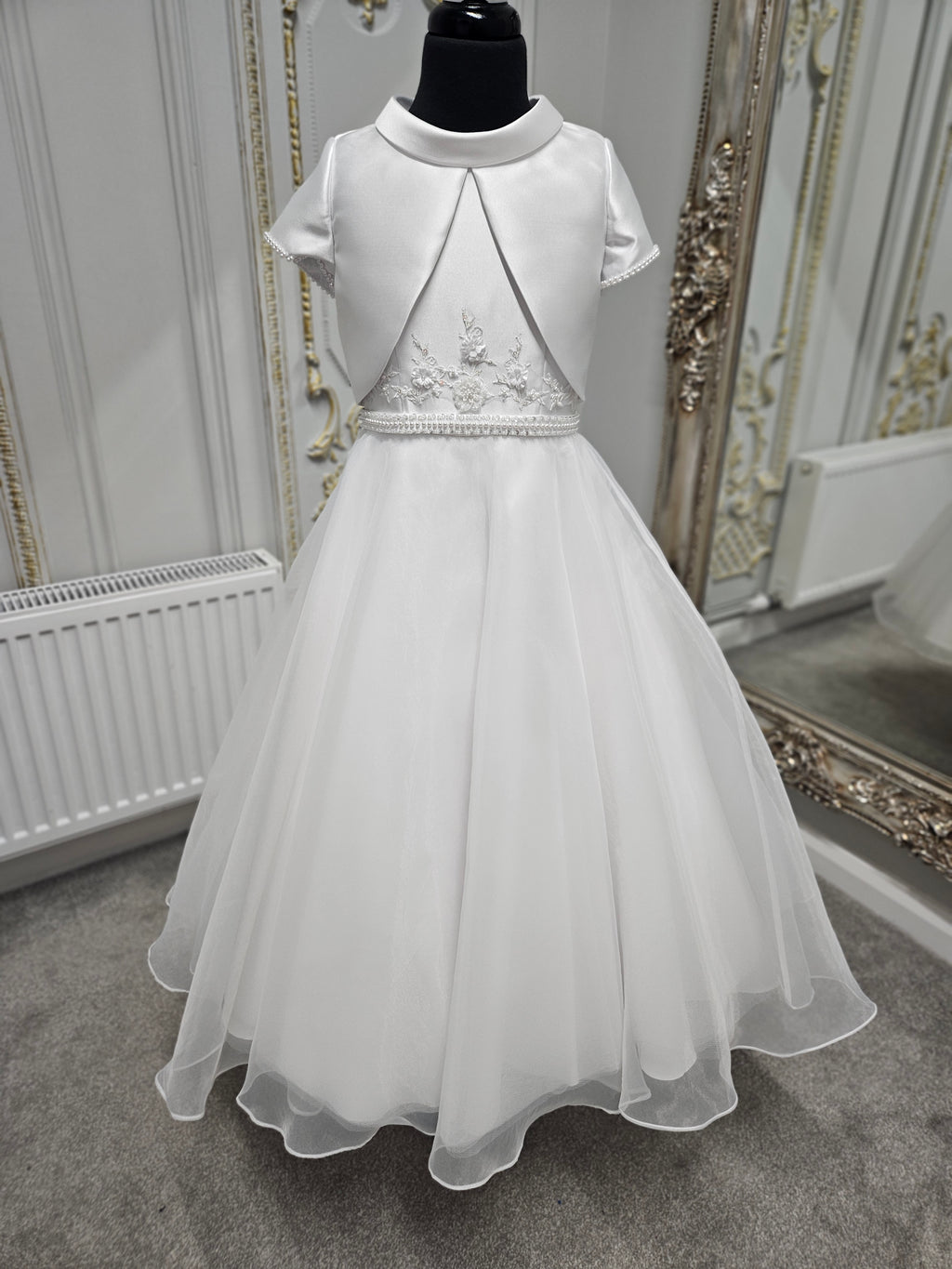 SALE COMMUNION DRESS KOKO Girls White Communion Dress:- KO25825/826 AGE 6 & 7