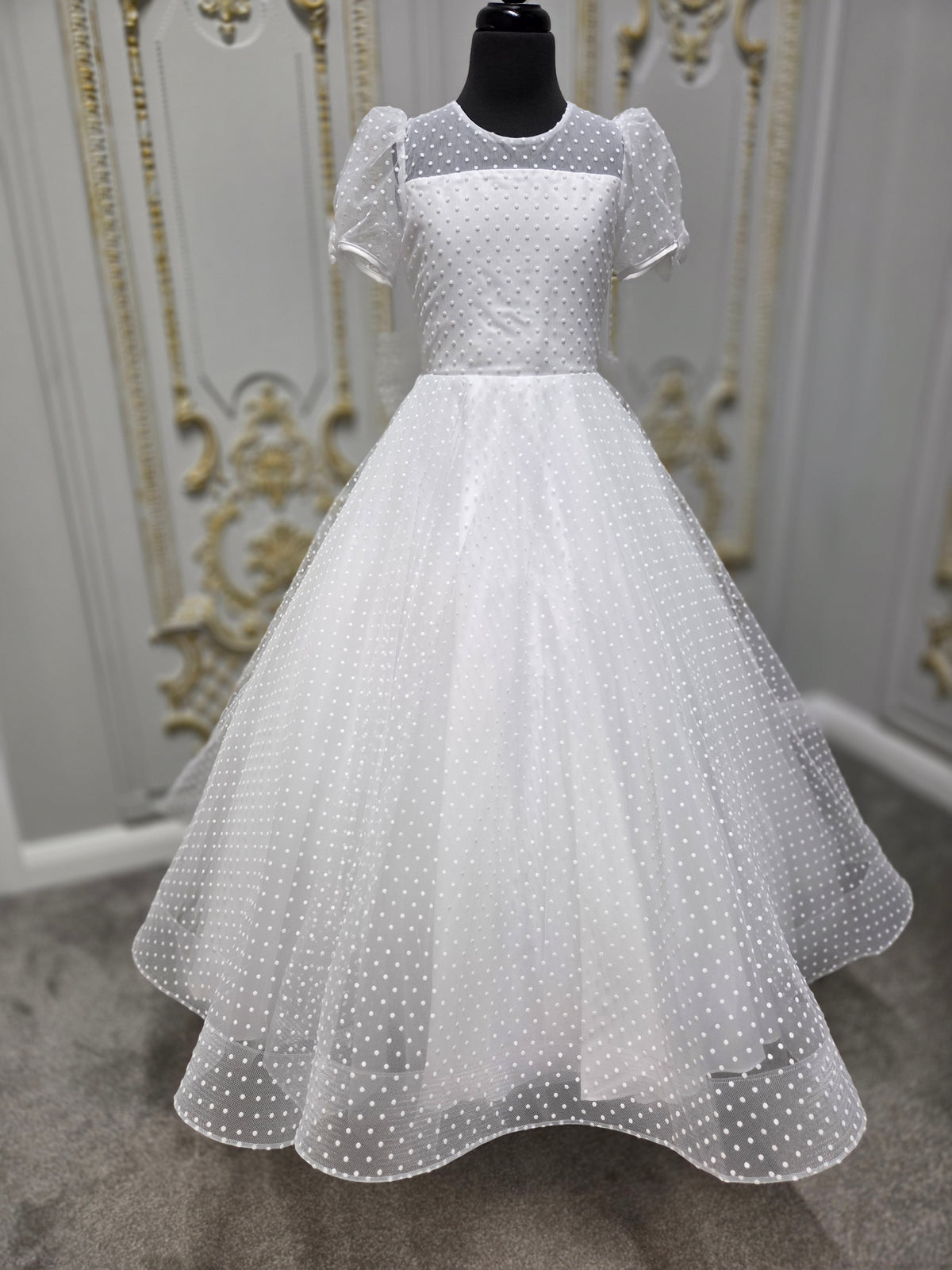 KINDLE EXCLUSIVE Sweetie Pie Girls White Communion Dress:- S- KD-01