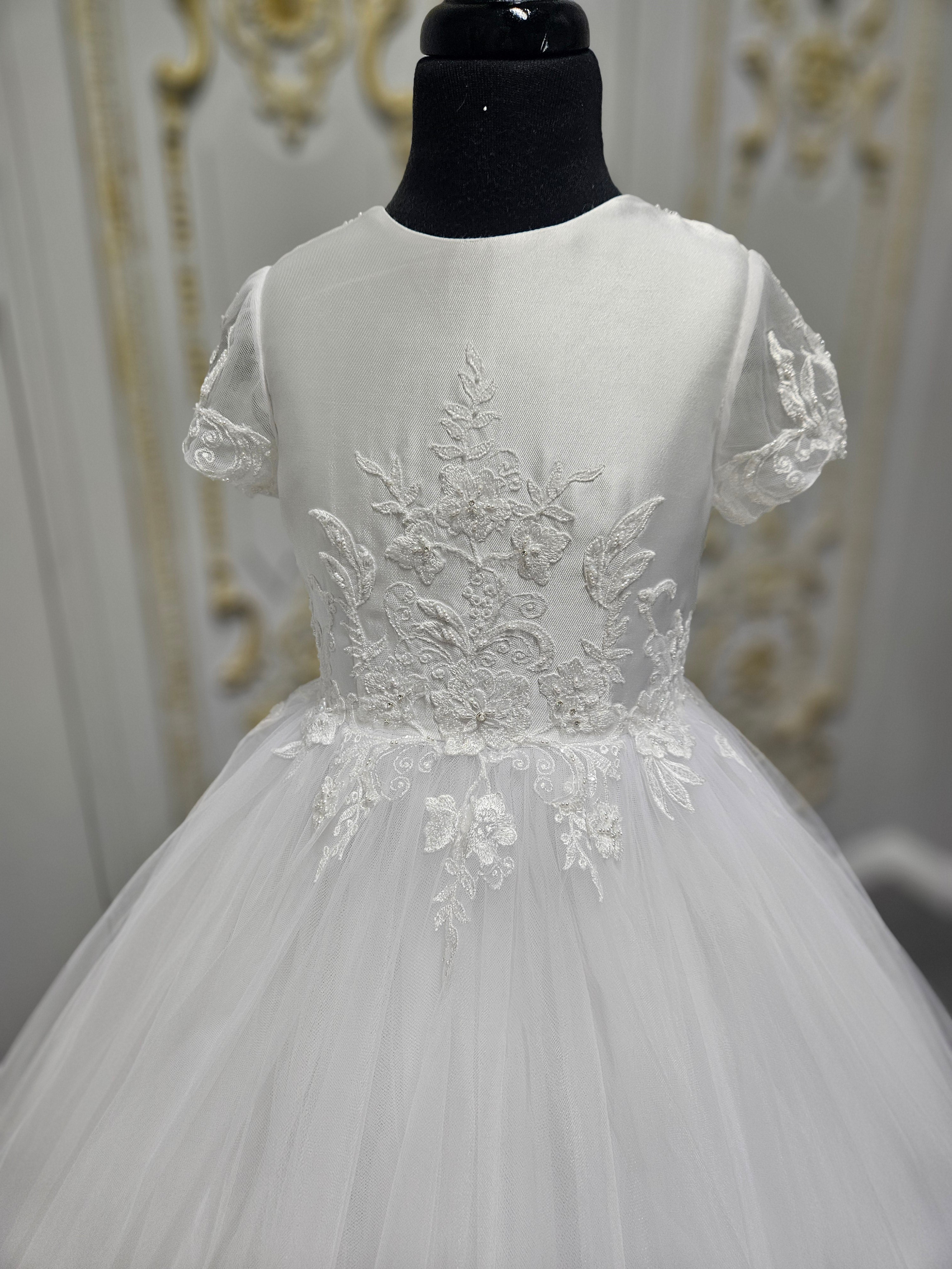 COMMUNION DRESS Isabella Girls White Communion Dress IS26390 EXCLUSIVE TO KINDLE