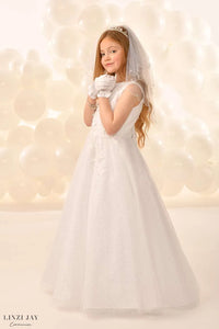 Linzi Jay Girls White Communion Dress:- Piper