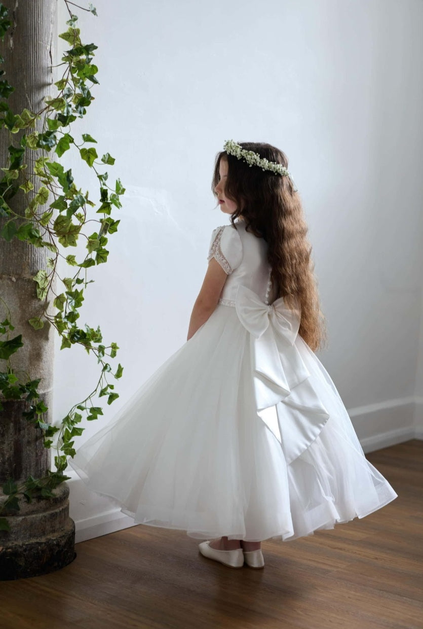 KOKO Girls White Communion Dress:- KO27762