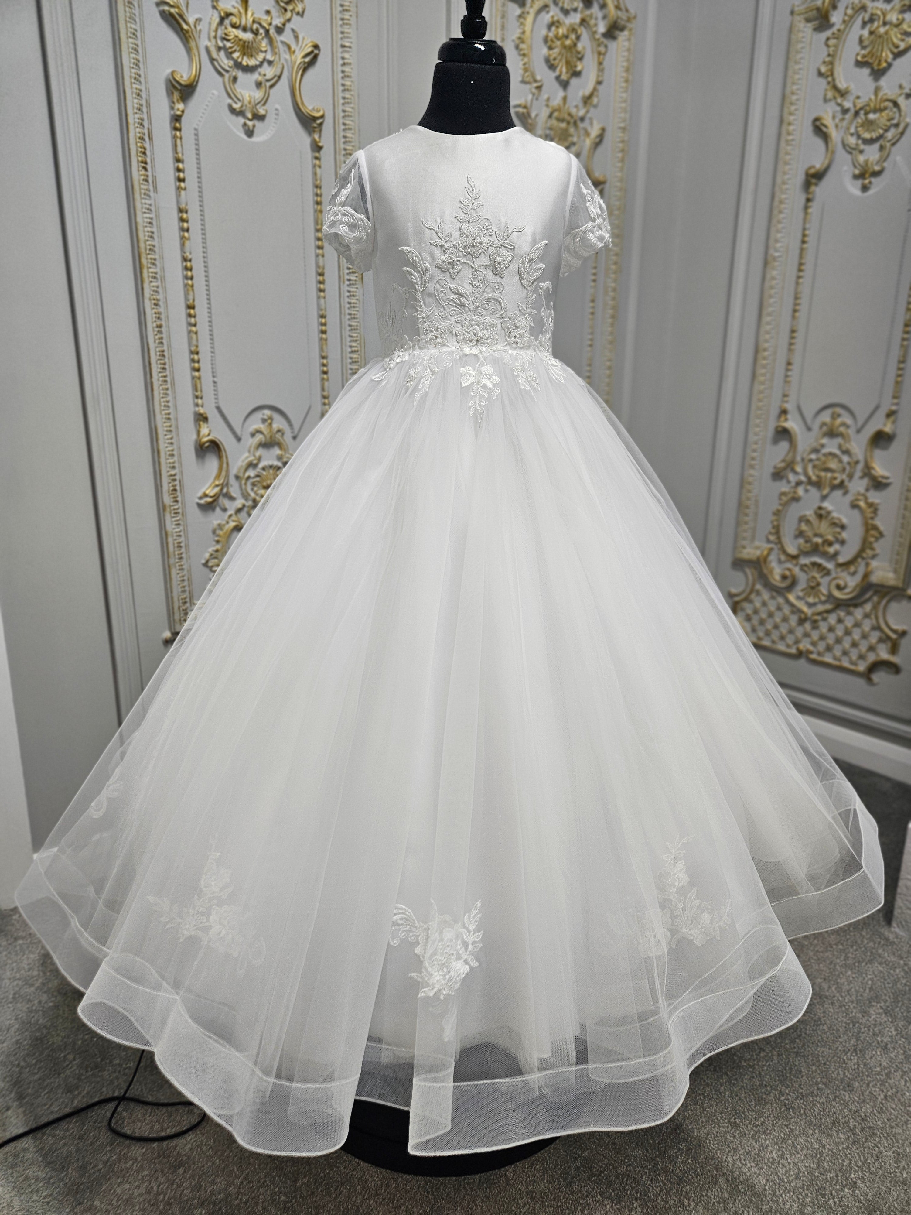 COMMUNION DRESS Isabella Girls White Communion Dress IS26390 EXCLUSIVE TO KINDLE