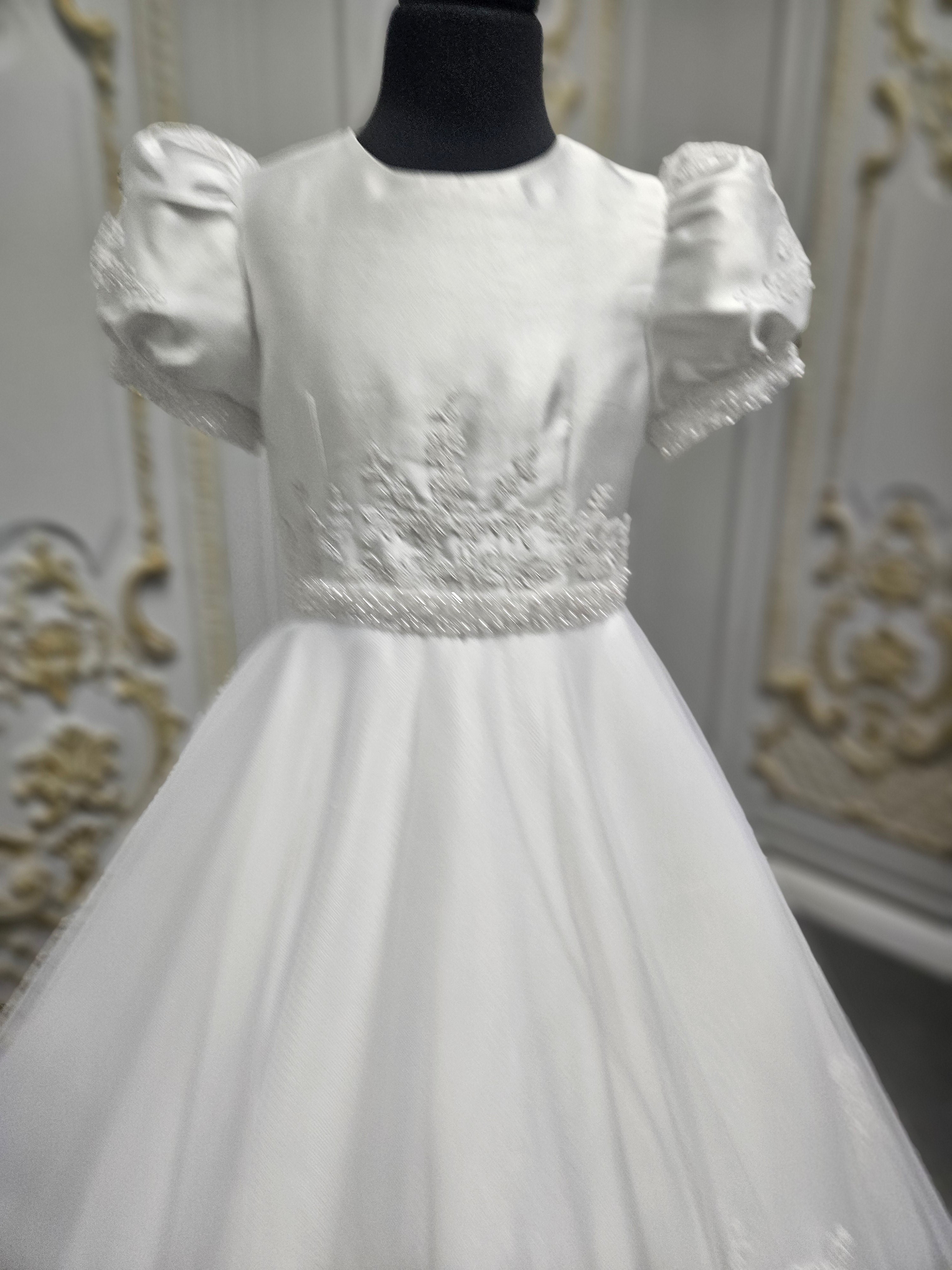 Isabella Girls White Communion Dress:- IS26304