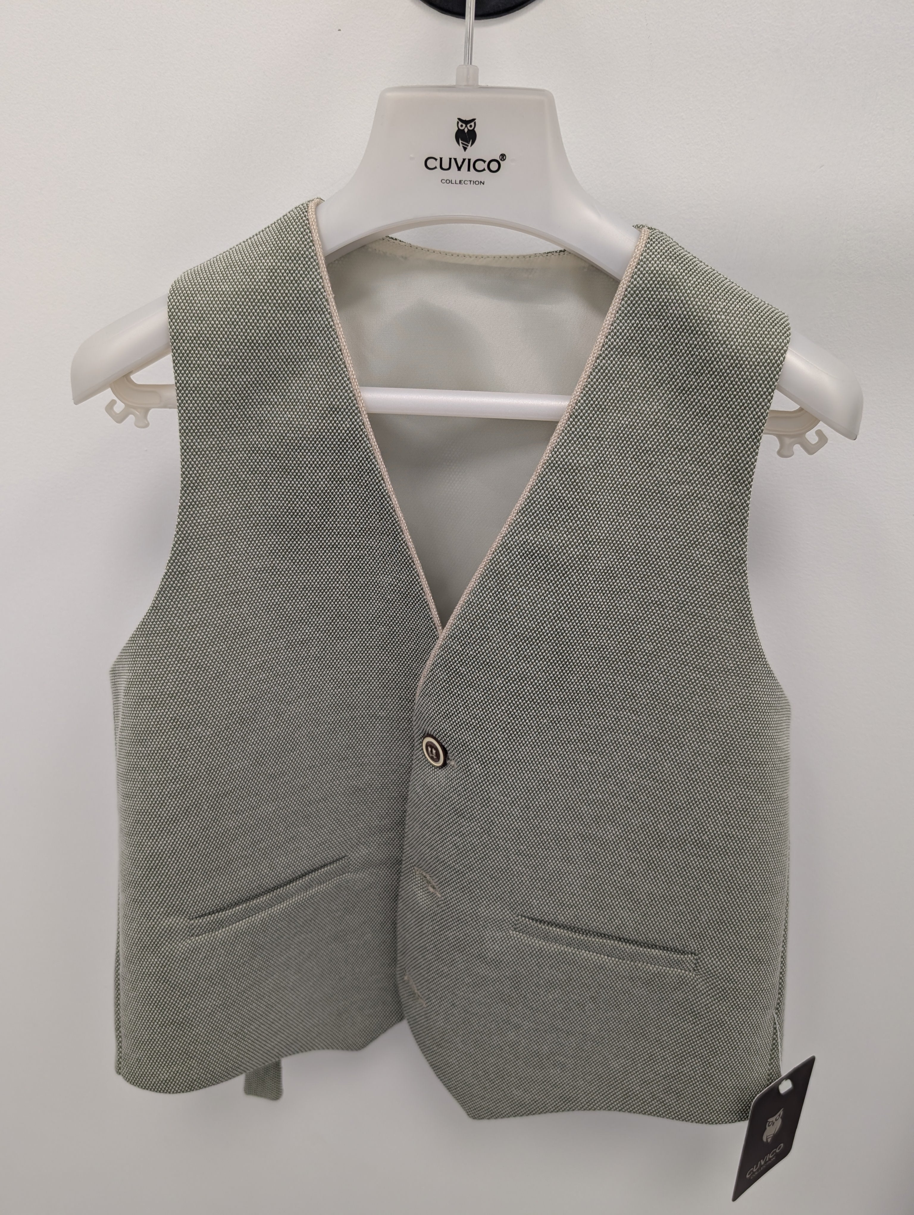 Cuvico Boys Green Cream outline Blazer