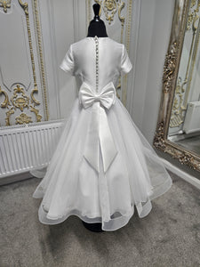 SALE COMMUNION DRESS Isabella Girls White Communion Dress:- IS25379 Age 6