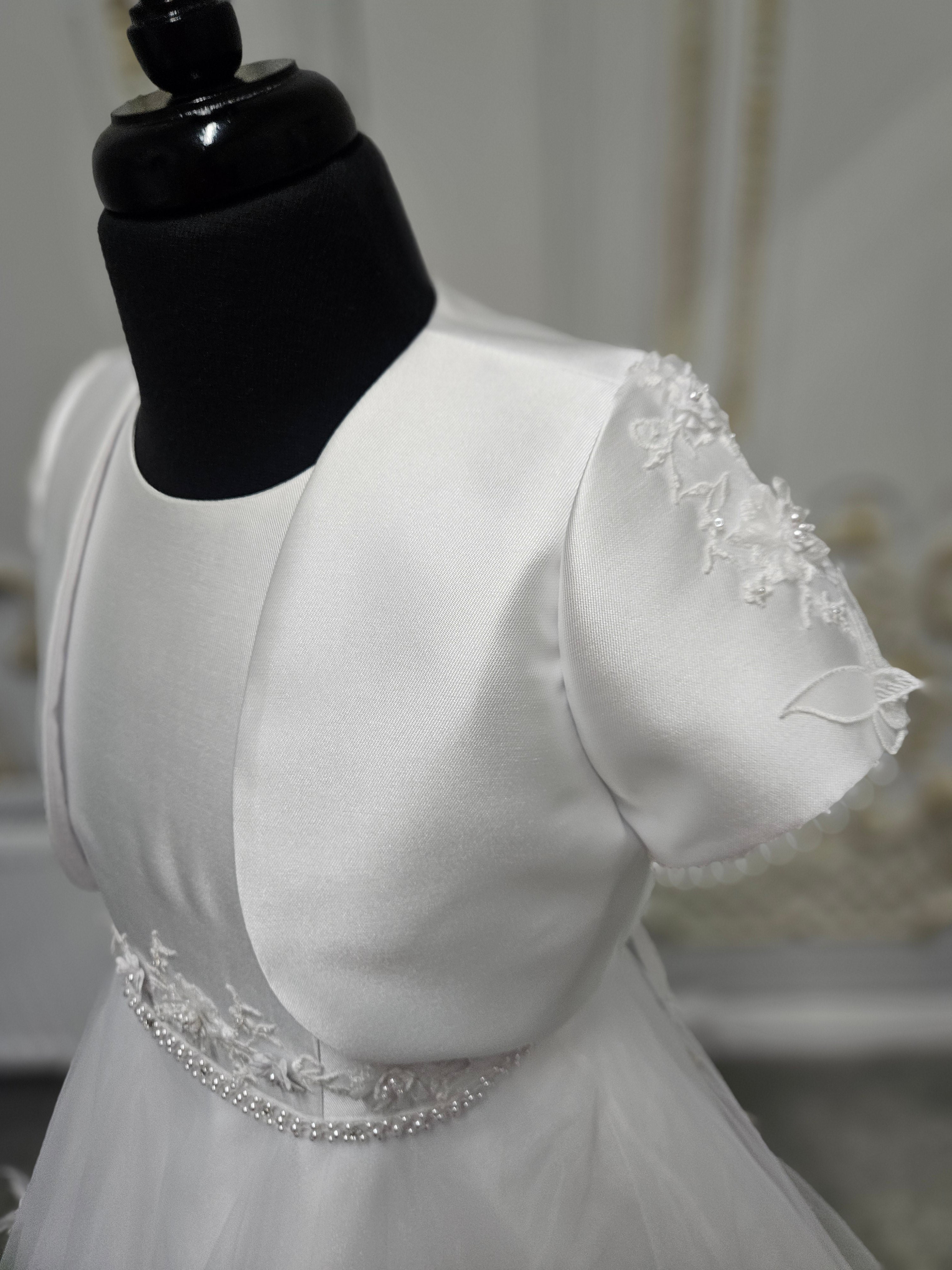 SALE COMMUNION DRESS KOKO Girls White Communion Dress:- KO25814/816 Age 5 & 6