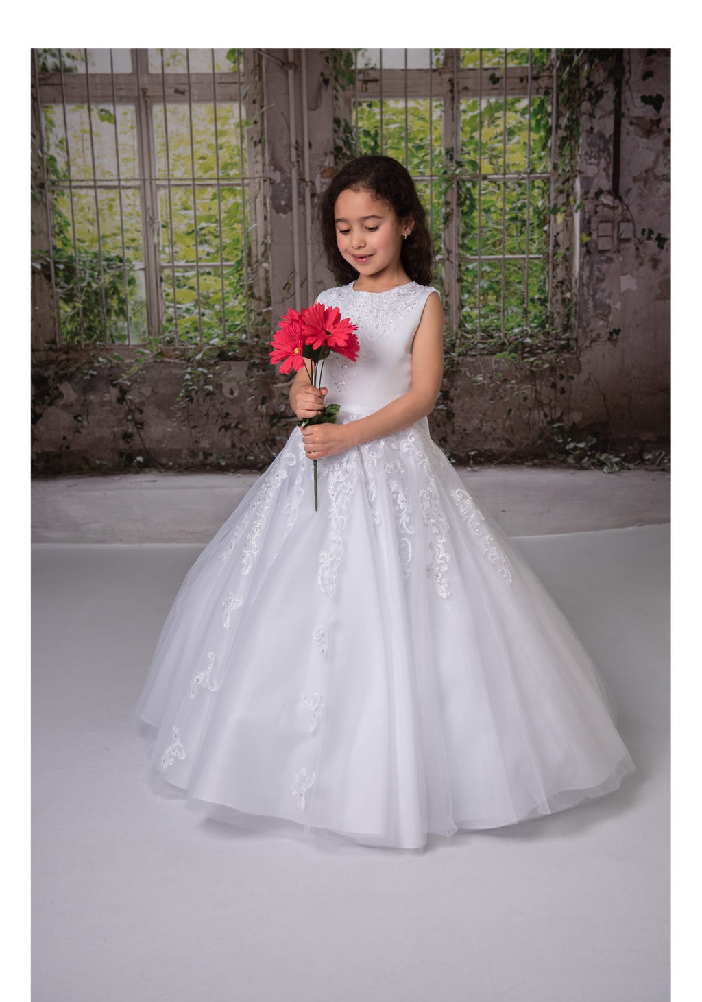 Sweetie Pie Girls White Communion Dress:- 4053