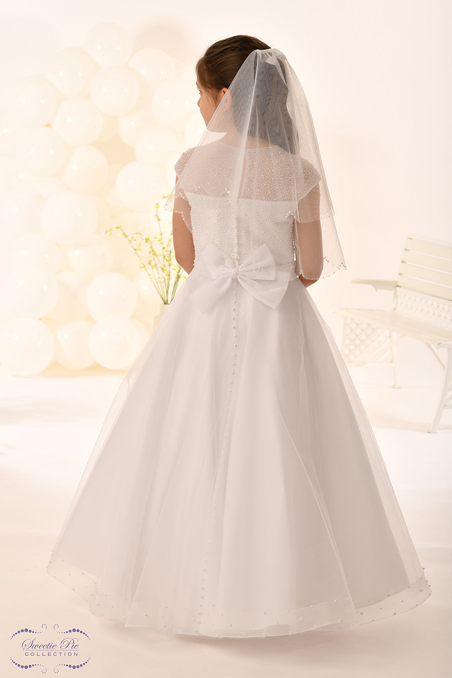 Sweetie Pie Girls White Communion Dress:- 5048