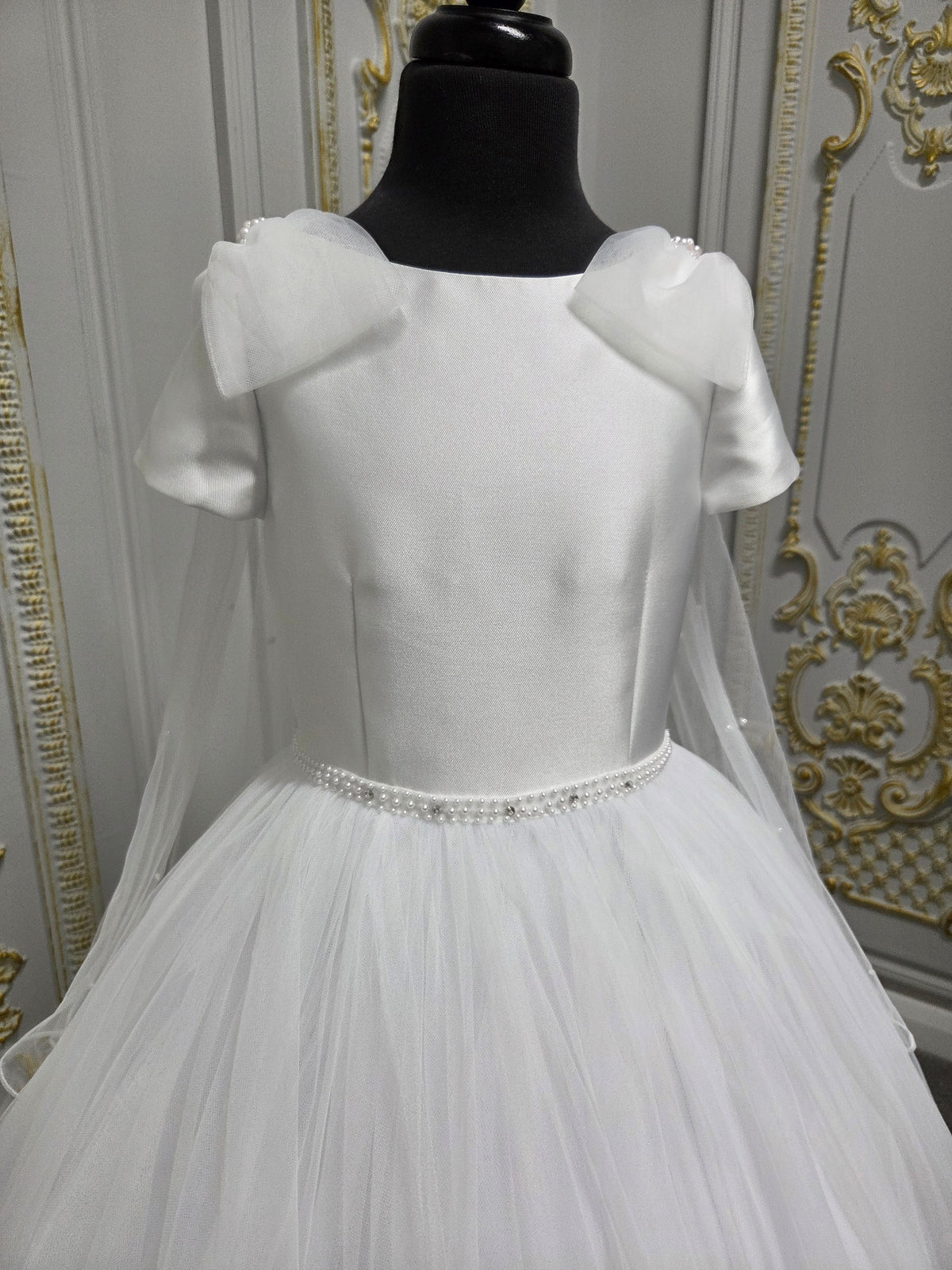 Isabella Girls White Communion Dress IS27500 EXCLUSIVE TO KINDLE
