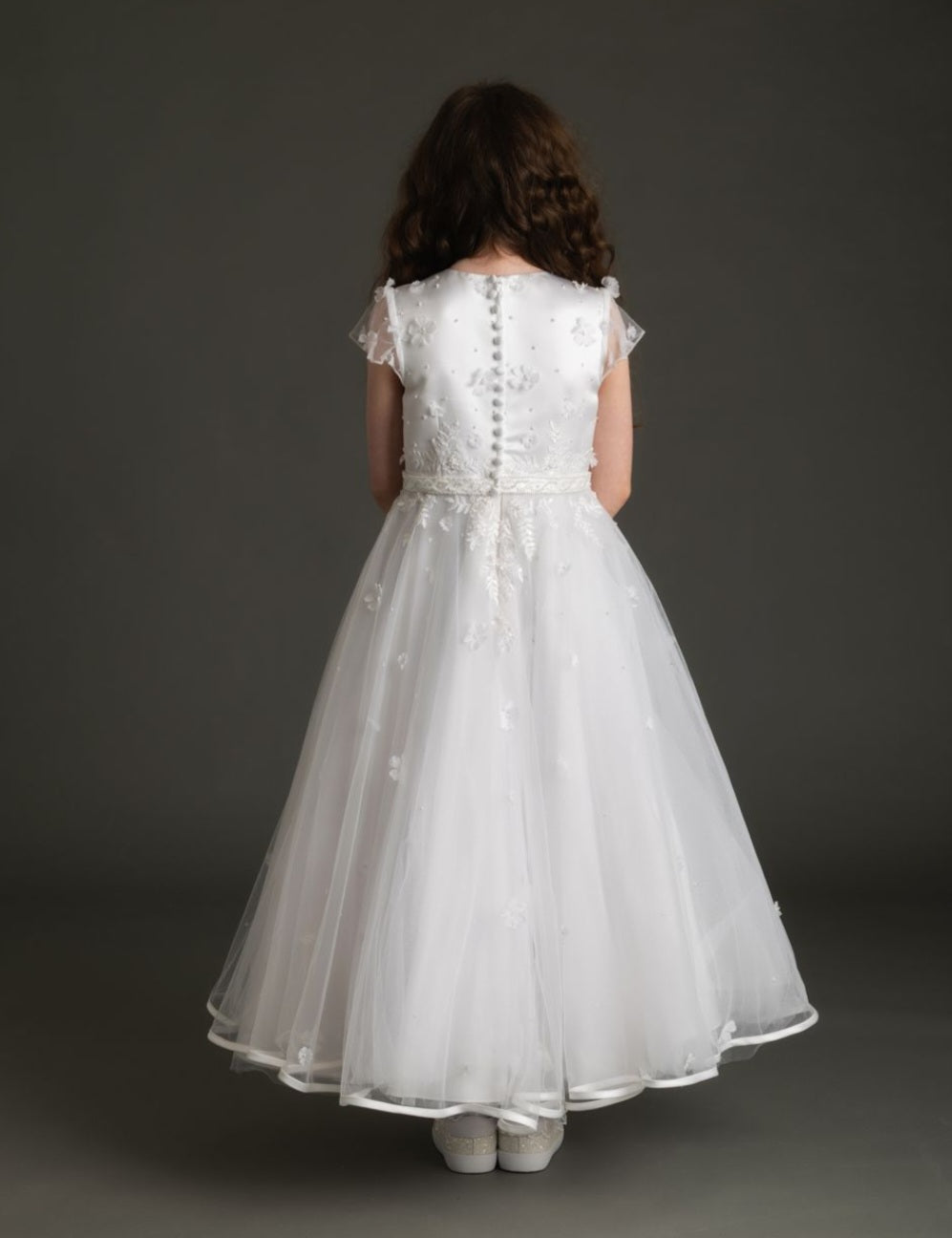 SALE COMMUNION DRESS Celebrations Girls White Communion Dress:- Heliothorpe Age 7, 8 & 9