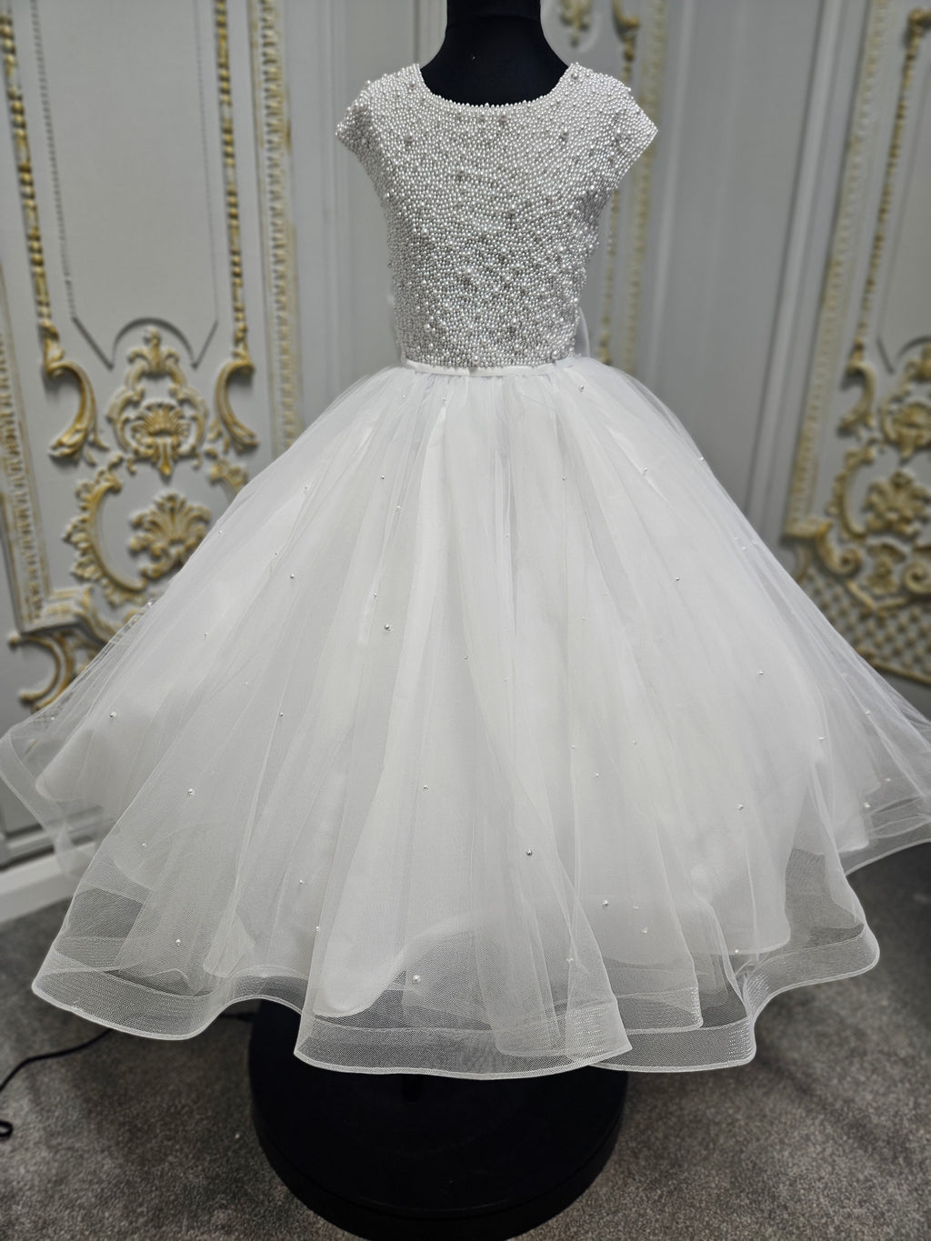 Rosa Bella By Sweetie Pie Girls White Communion Dress:- RB684