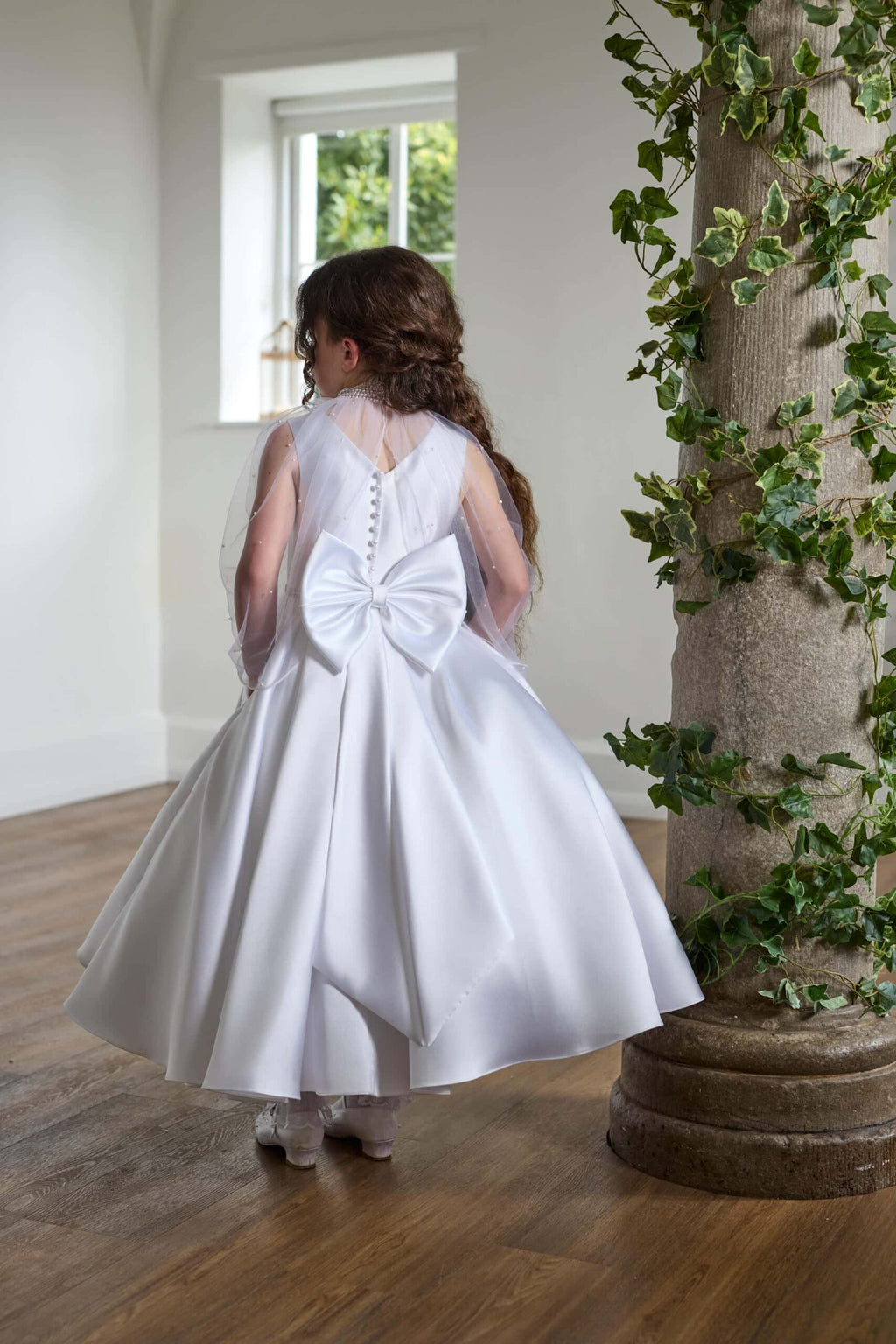 Isabella Girls White Communion Dress:- KO27738