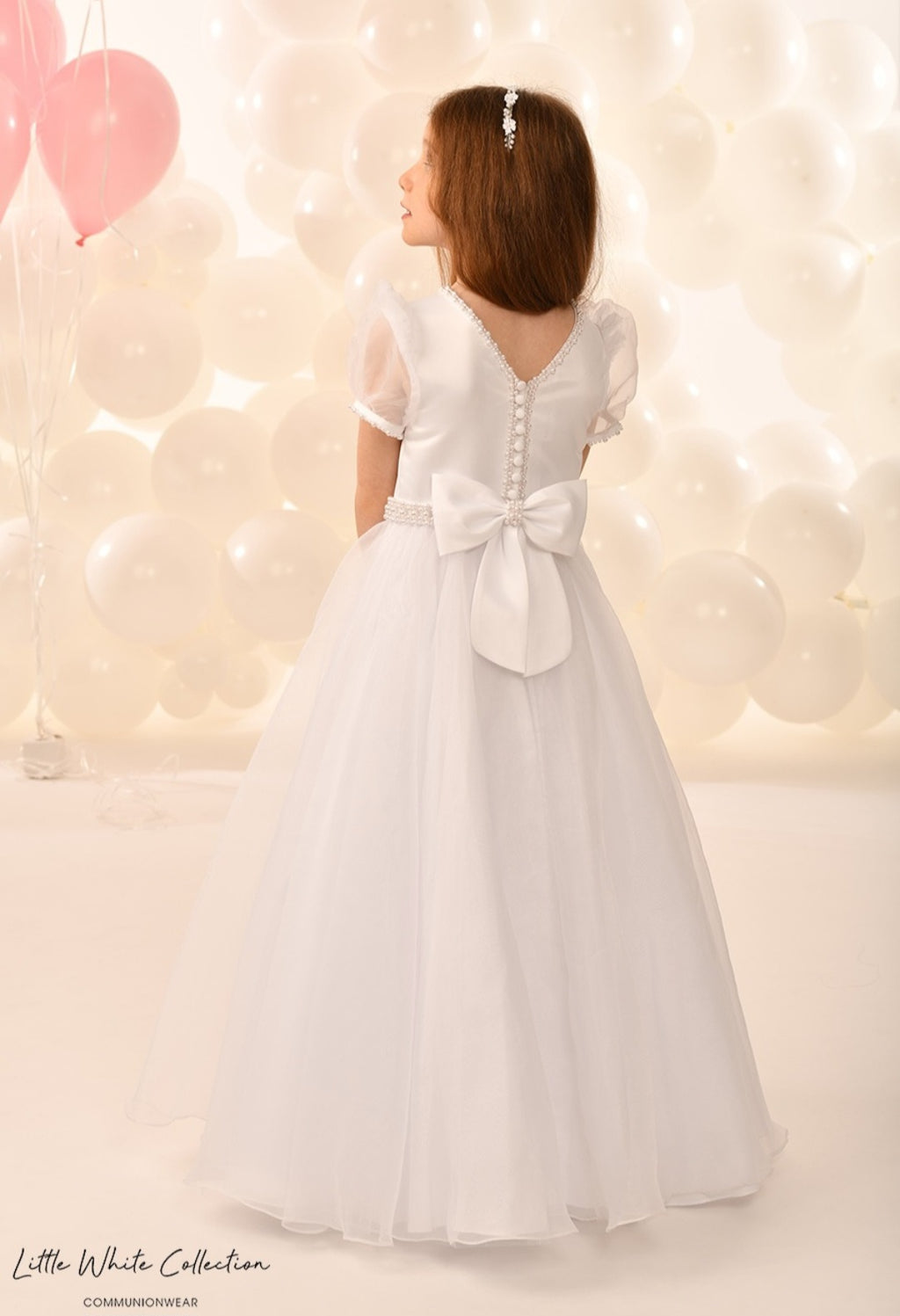 Little White Collection White Communion Dress:- LWCD217