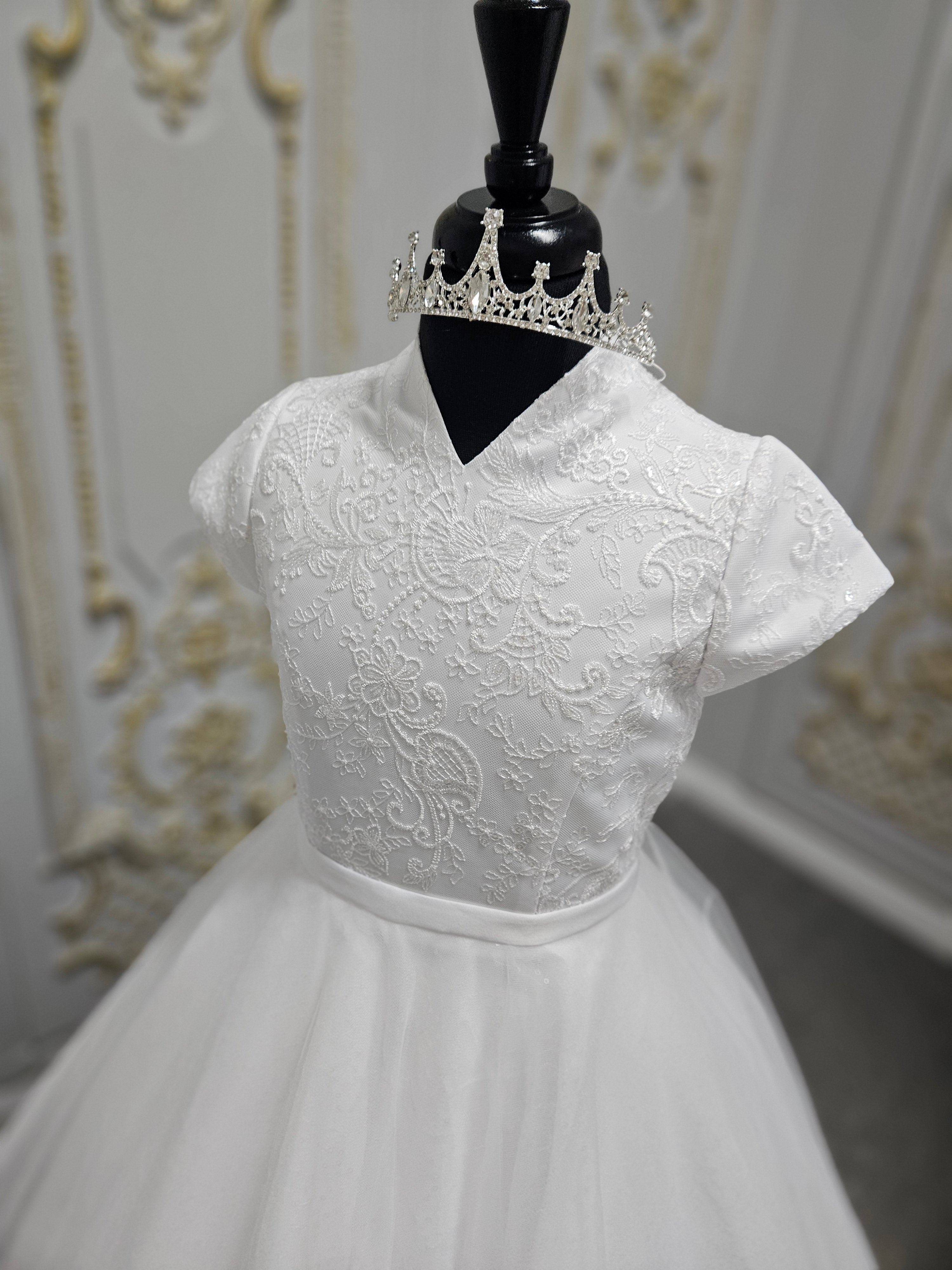 SALE COMMUNION DRESS Sweetie Pie Girls White Communion Dress:- 5001 AGE 8