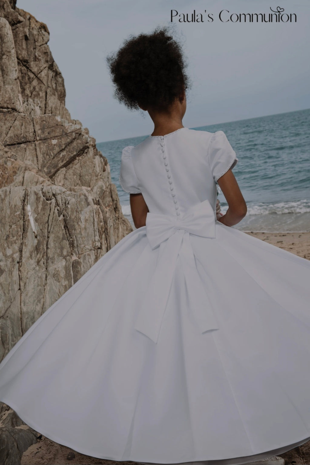 Paula's Communion Girls White Communion Dress:- PJ100