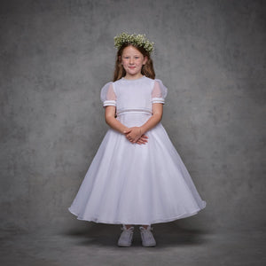 Isabella Girls White Communion Dress:- IS25332