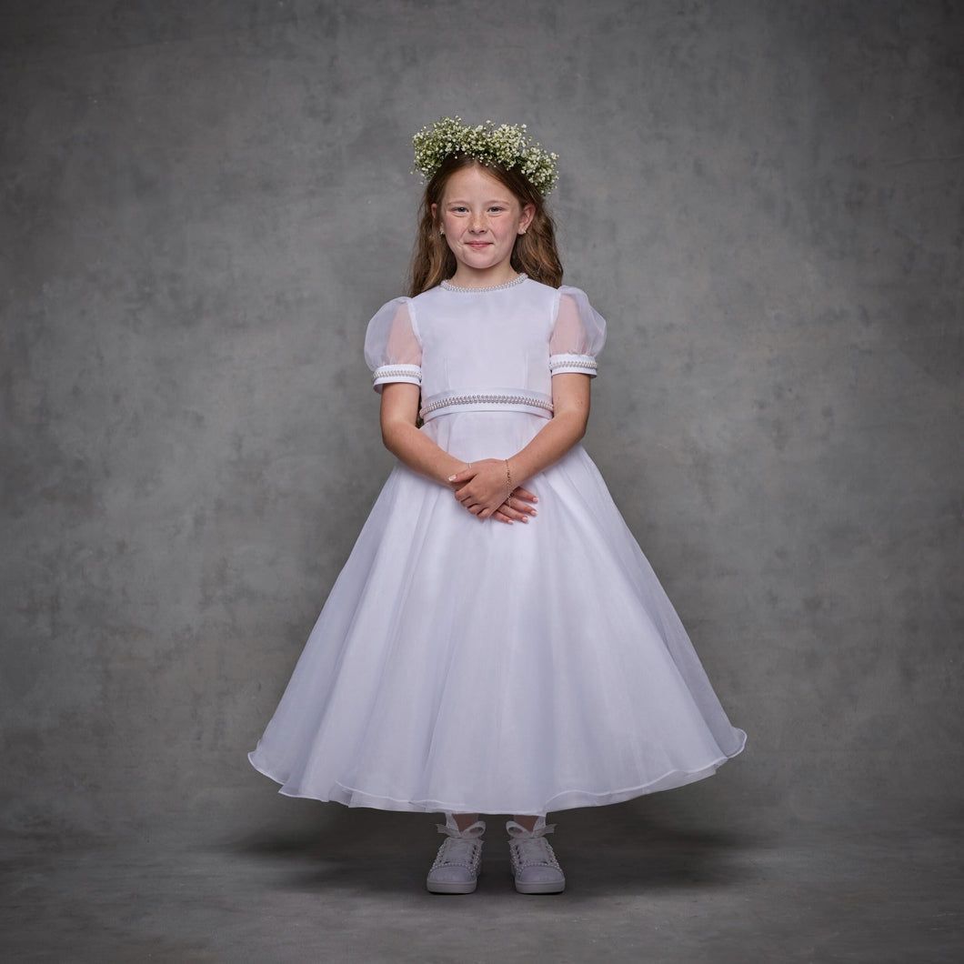 Isabella Girls White Communion Dress:- IS25332