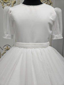 KINDLE EXCLUSIVE Girls White Communion Dress:- PJ106