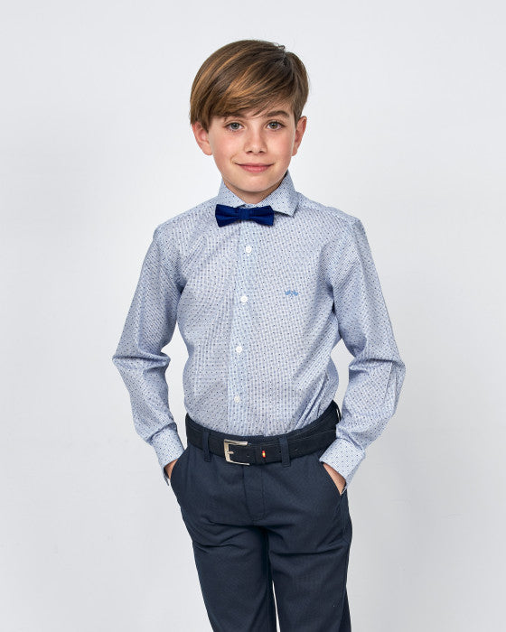 Spagnolo White Blue Triangle Shirt
