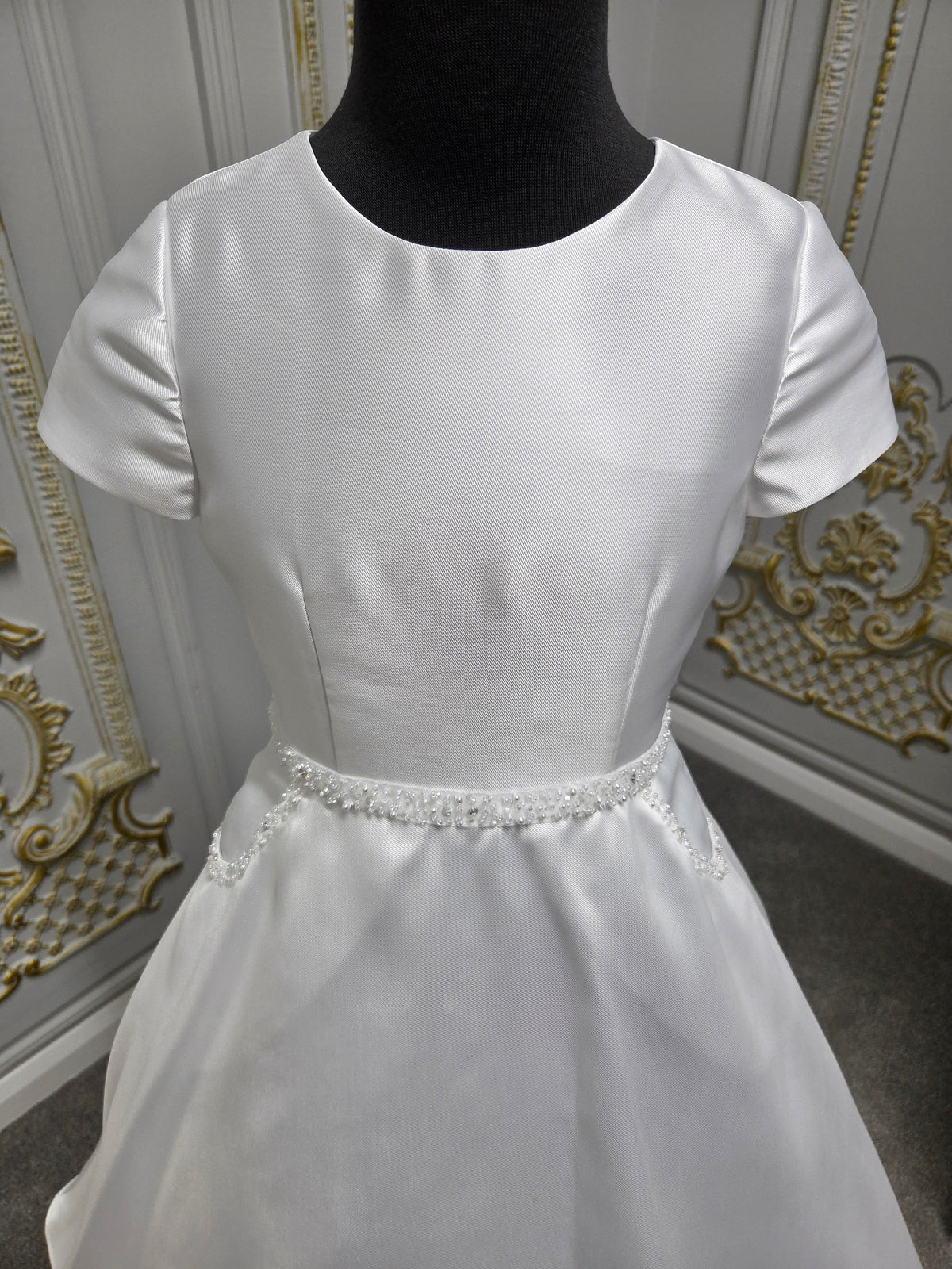 Isabella Girls White Communion Dress:- IS27446