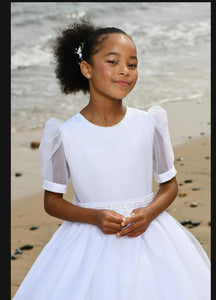 Paula's Communion Girls White Communion Dress:- PJ94