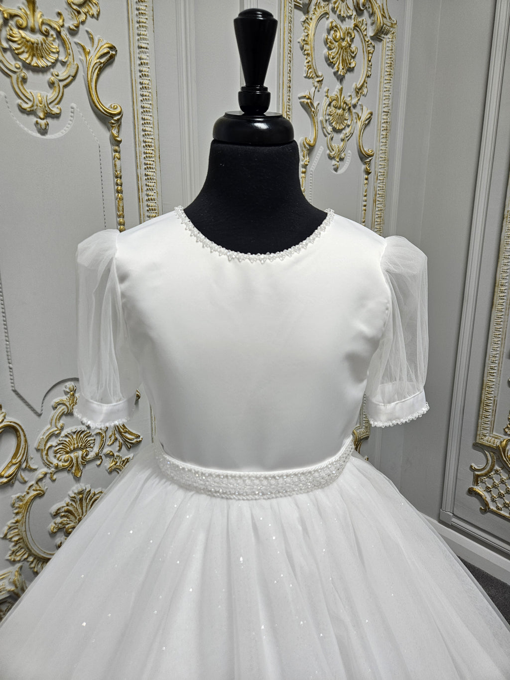 KINDLE EXCLUSIVE Girls White Communion Dress:- PJ106