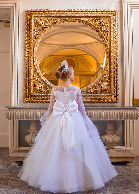 Crystal & Pearl Karolina White Communion Dress (Tulle Skirt)