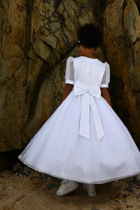 Paula's Communion Girls White Communion Dress:- PJ94
