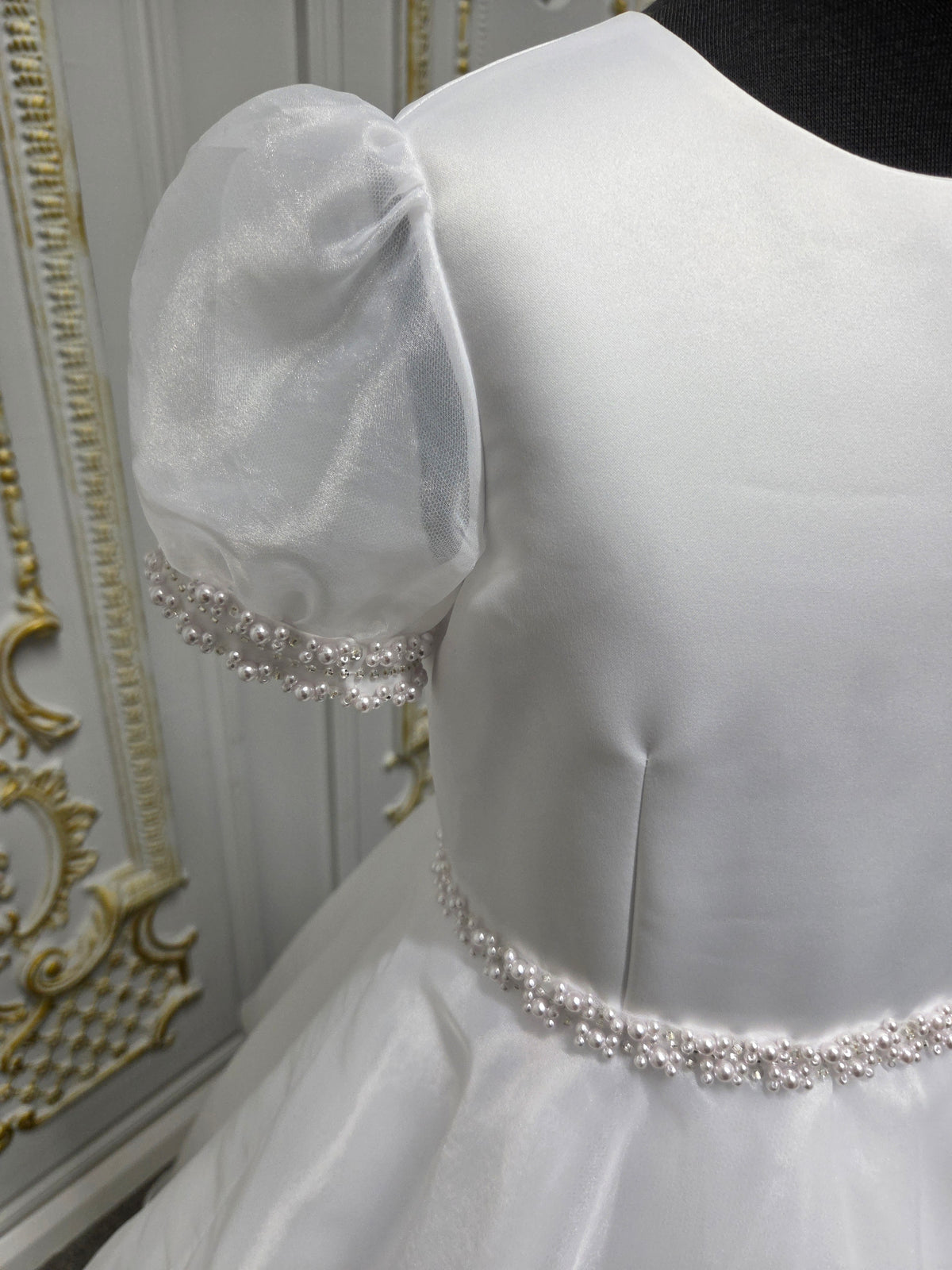 Isabella Girls White Communion Dress:- IS27454