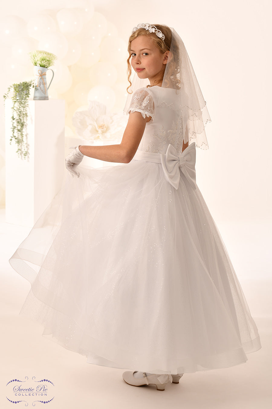 Sweetie Pie Girls White Communion Dress:- 5047
