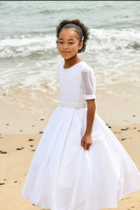 Paula's Communion Girls White Communion Dress:- PJ92