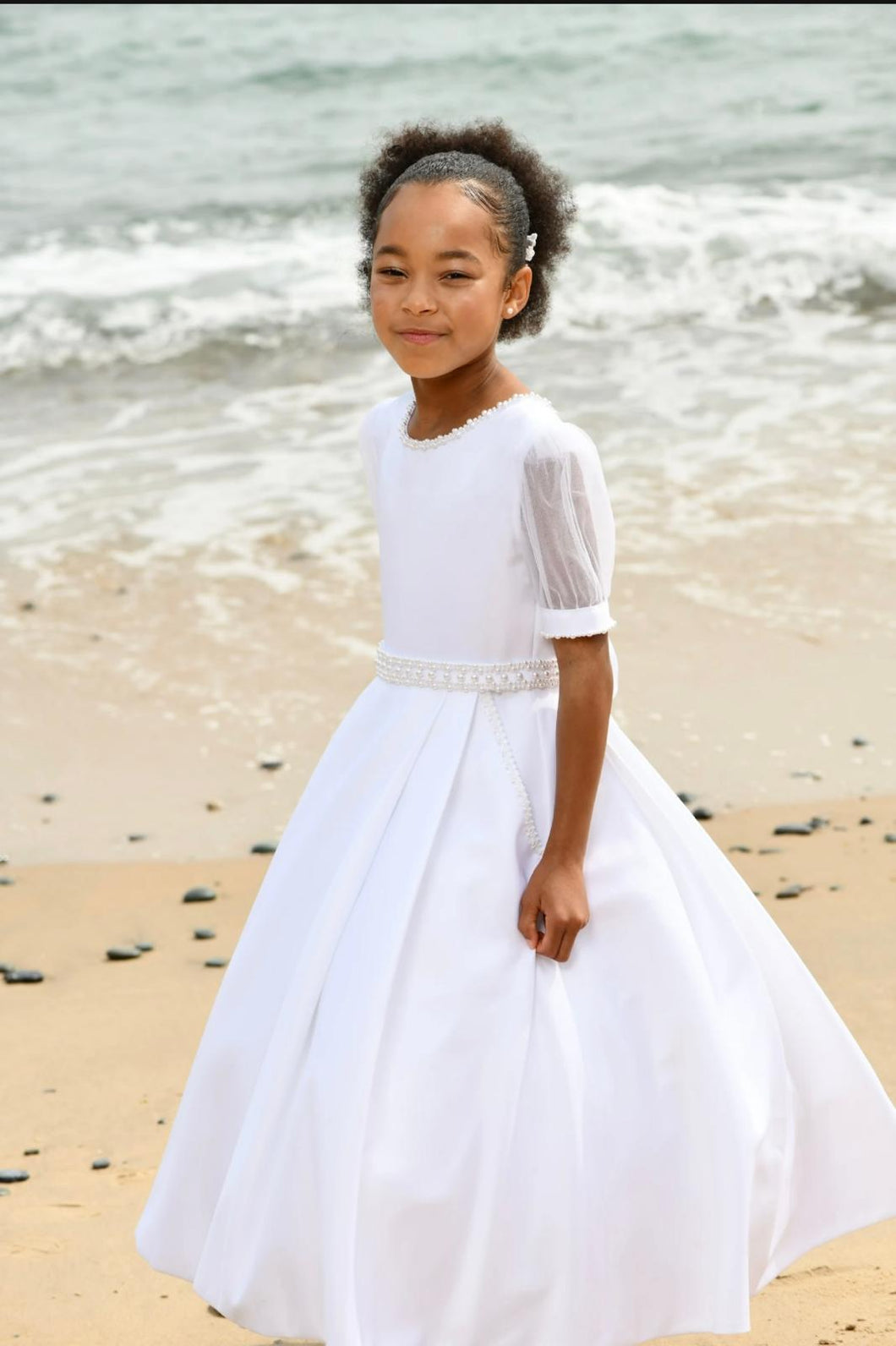 Paula's Communion Girls White Communion Dress:- PJ92