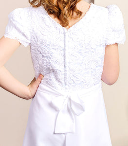SALE COMMUNION DRESS Emmerling Girls White Communion Jumpsuit:- Keke Age 8 Ballet Length