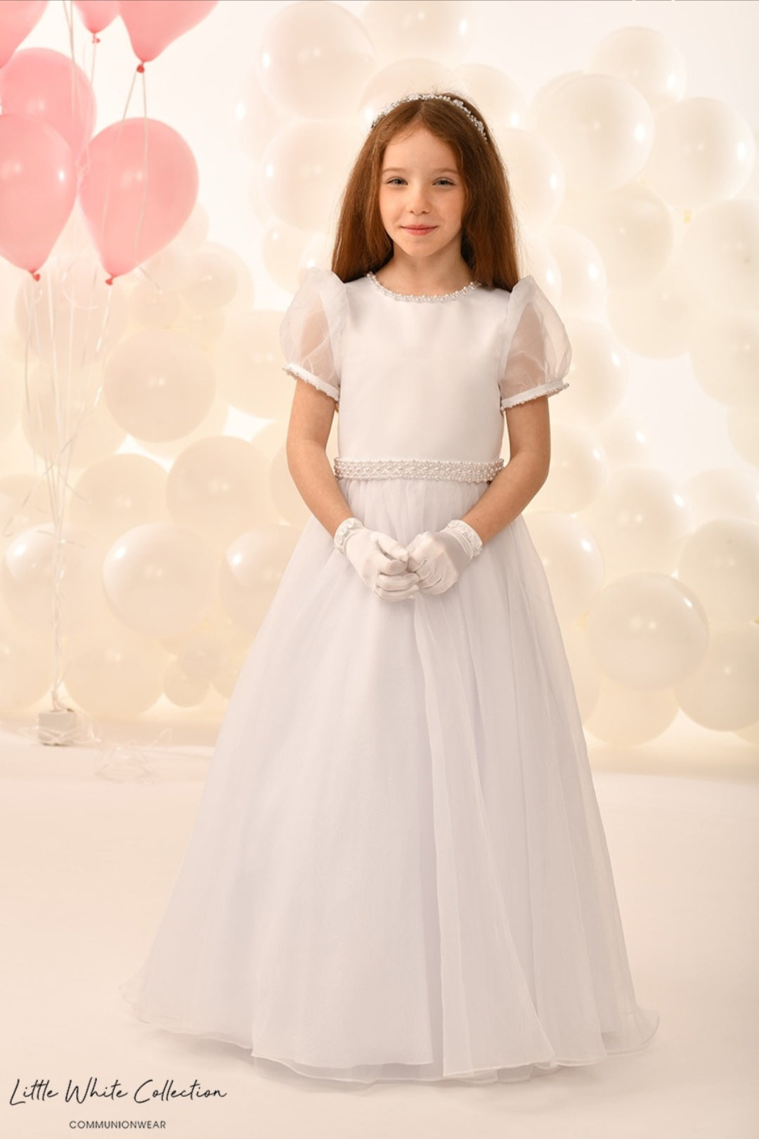 Little White Collection White Communion Dress:- LWCD217