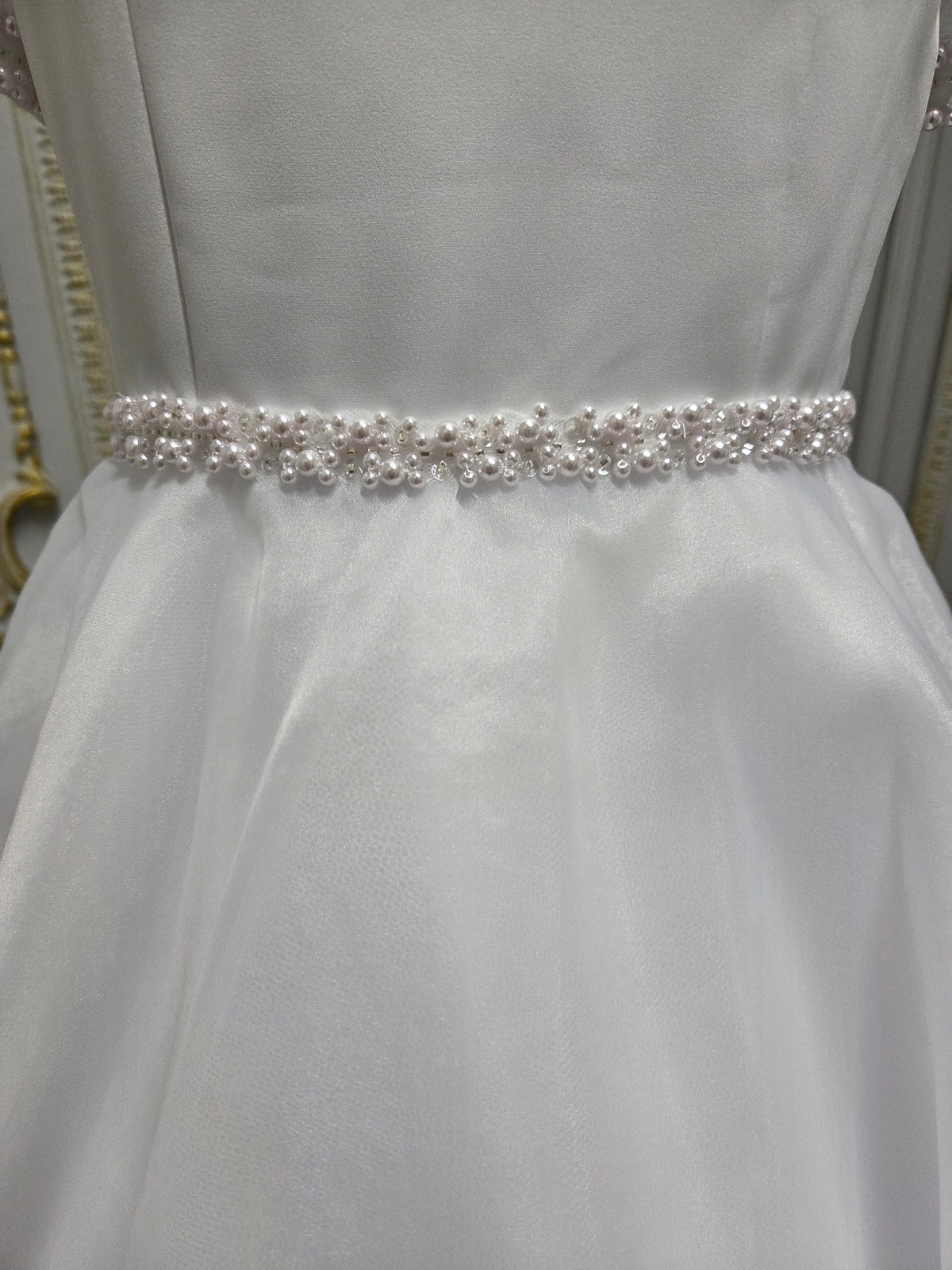 Isabella Girls White Communion Dress:- IS27454