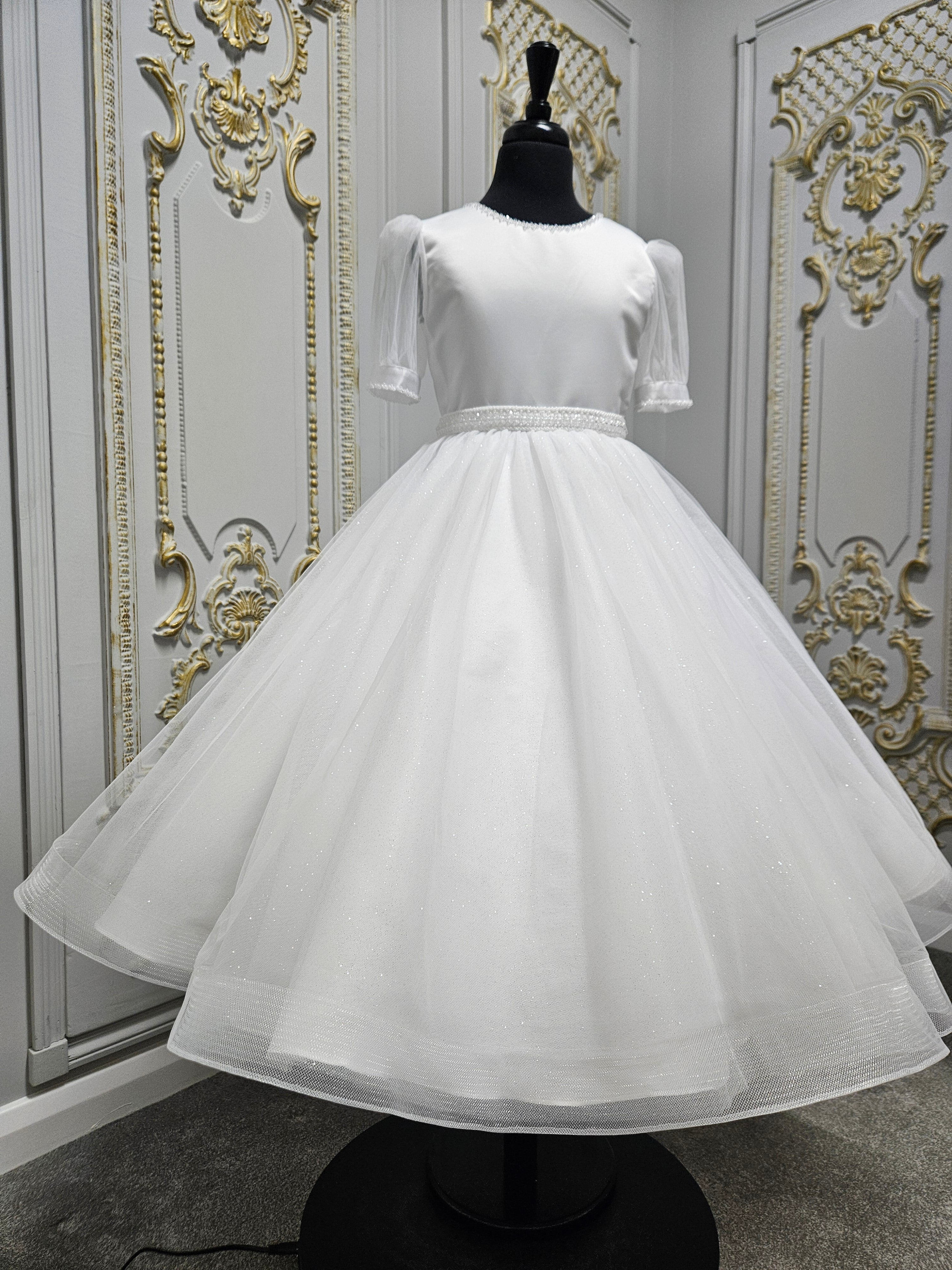 KINDLE EXCLUSIVE Girls White Communion Dress:- PJ106