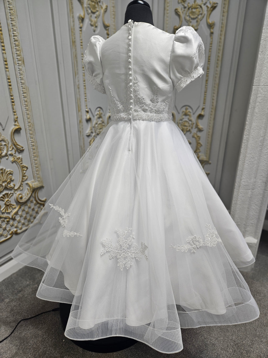Isabella Girls White Communion Dress:- IS26304