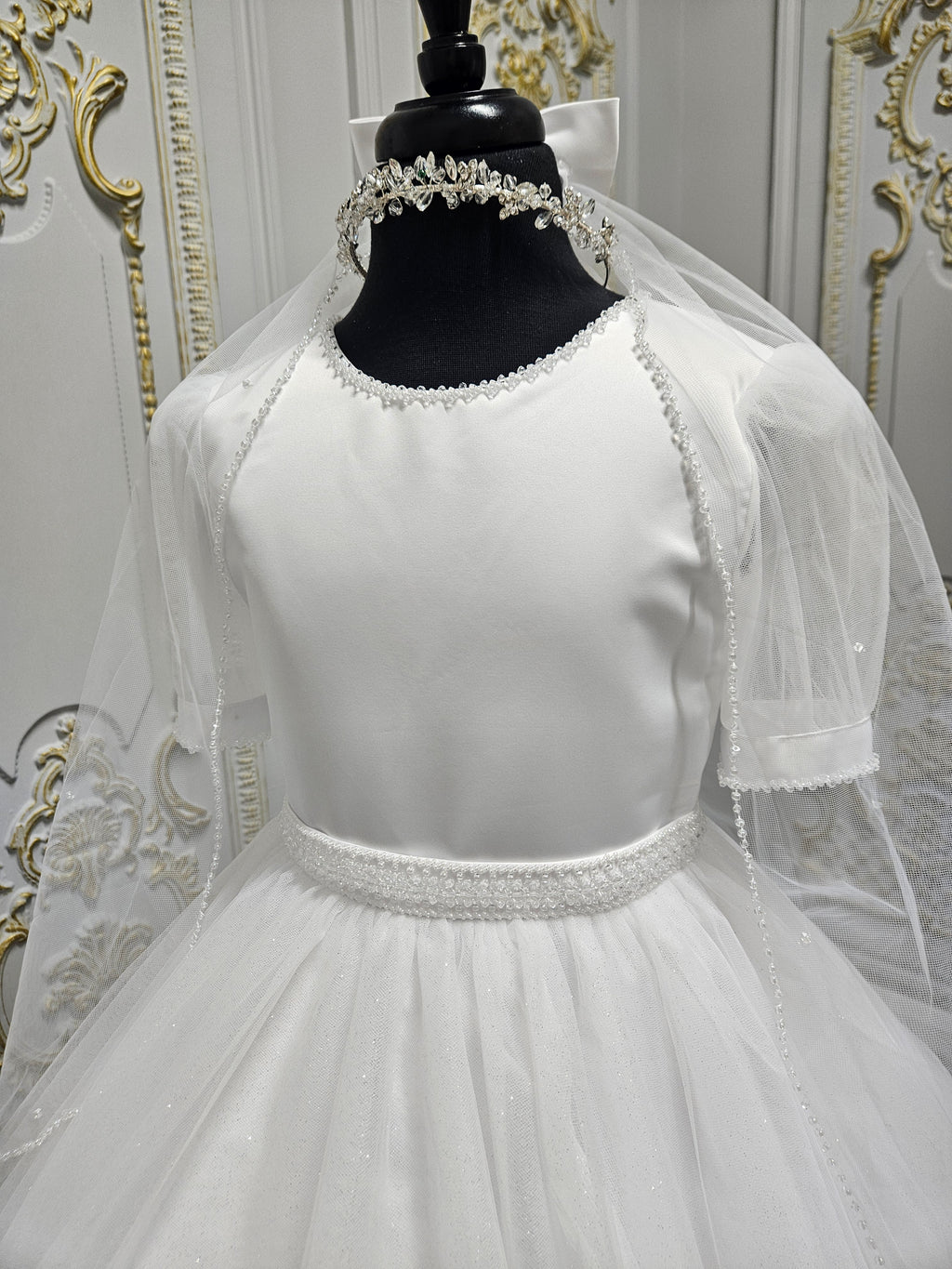 KINDLE EXCLUSIVE Girls White Communion Dress:- PJ106