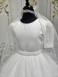 KINDLE EXCLUSIVE Girls White Communion Dress:- PJ106