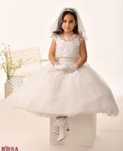 Load image into Gallery viewer, Rosa Bella By Sweetie Pie Girls White Communion Dress:- RB679
