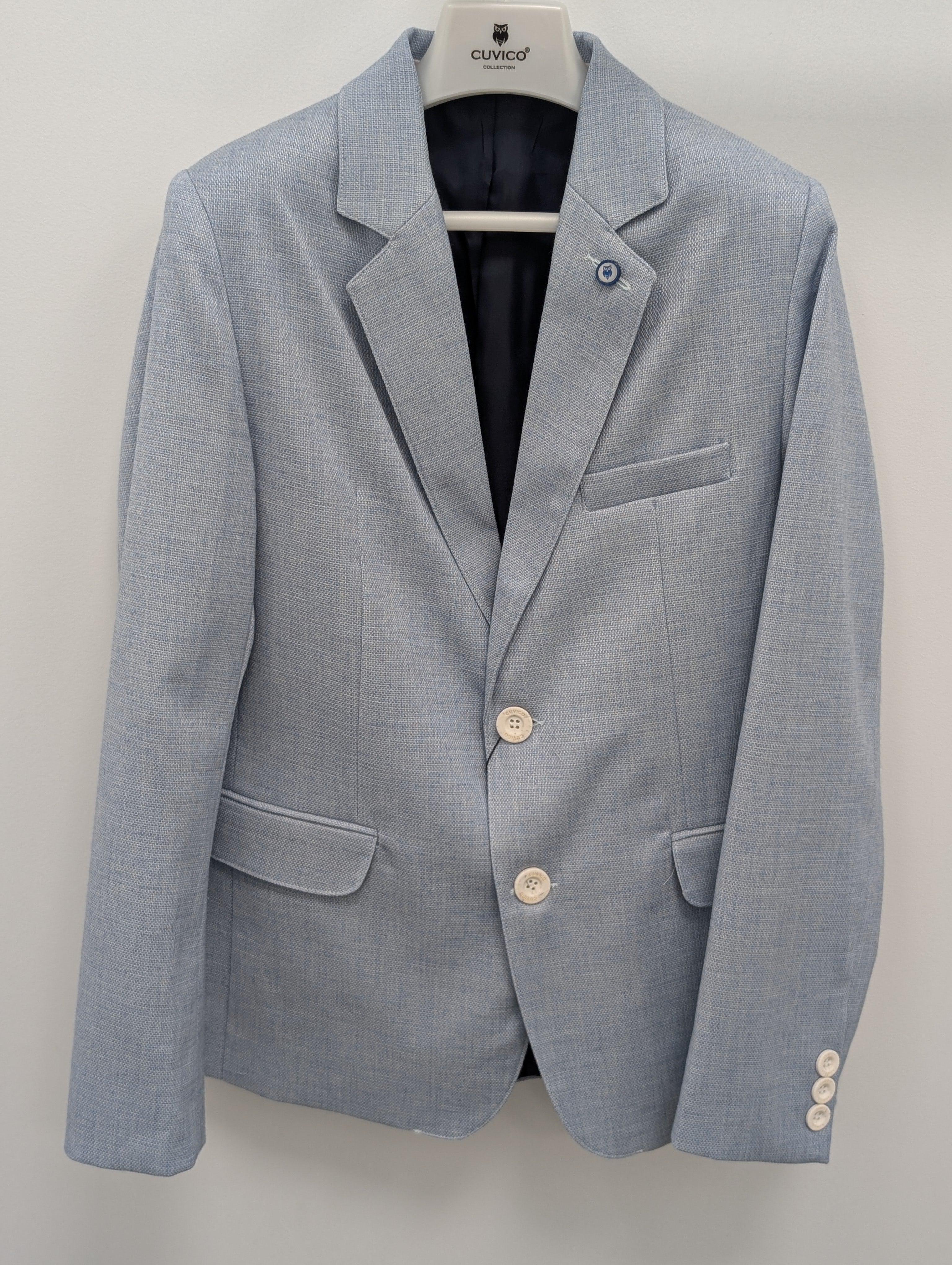 Cuvico Boys White Black Dot Blazer