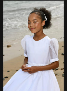Paula's Communion Girls White Communion Dress:- PJ94