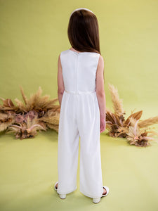 Linzi Jay Girls White Communion Jumpsuit:- Ocean