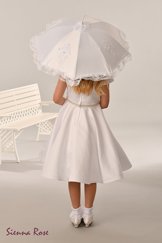 Sienna Rose By Sweetie Pie Girls White Communion Dress:- SR723