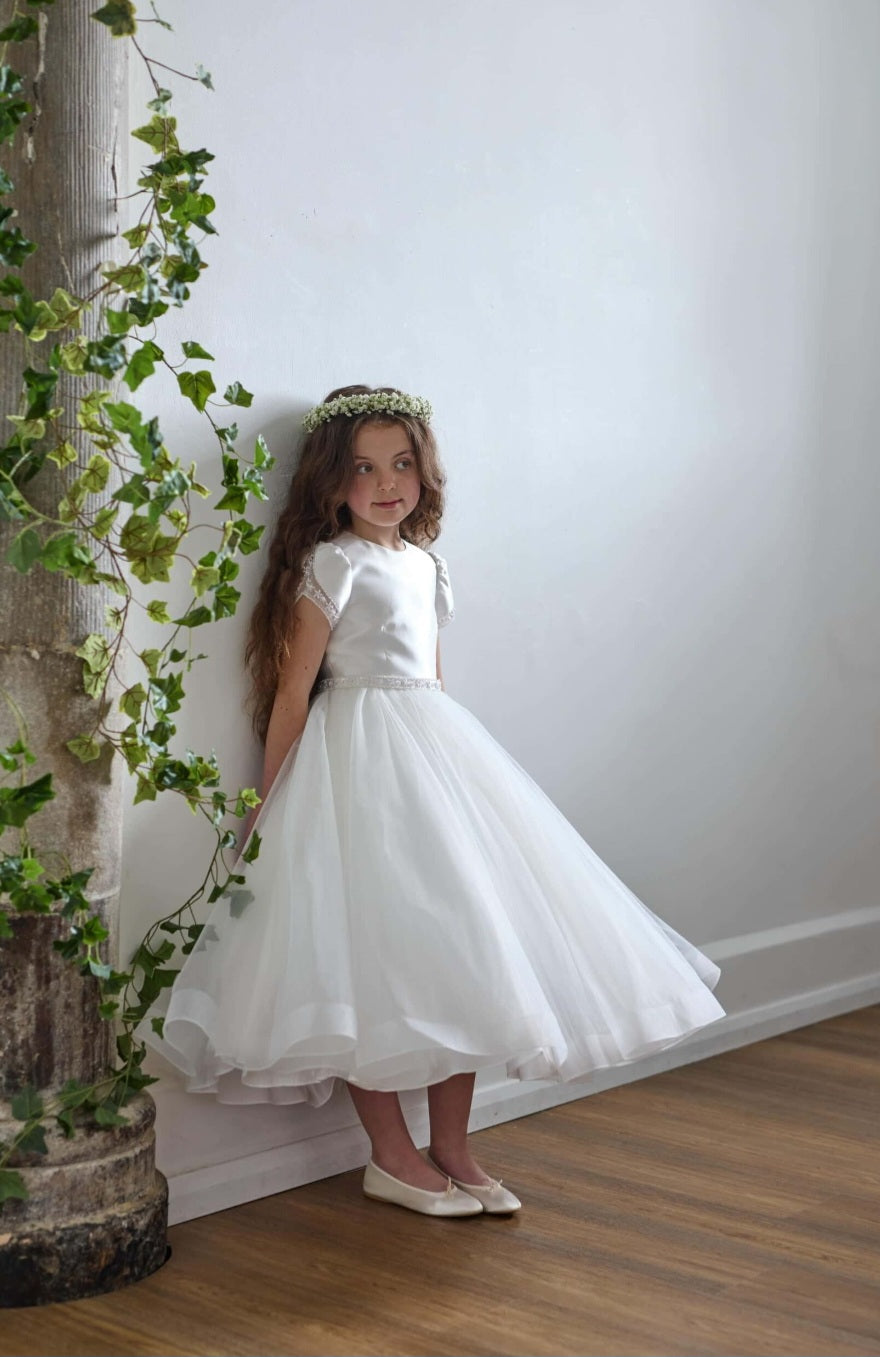 KOKO Girls White Communion Dress:- KO27762