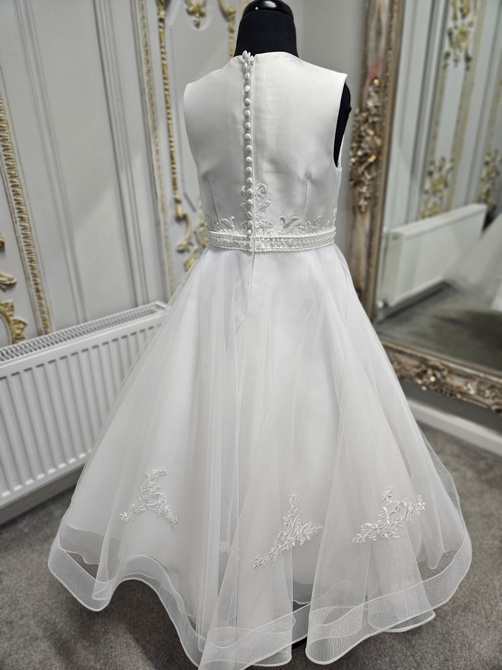 SALE COMMUNION DRESS KOKO Girls White Communion Dress:- KO25830/832 AGE 6, 7 & 8