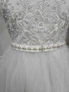 SALE COMMUNION DRESS Little People Girls White Communion Dress:- Nova Age 6, 7 & 8