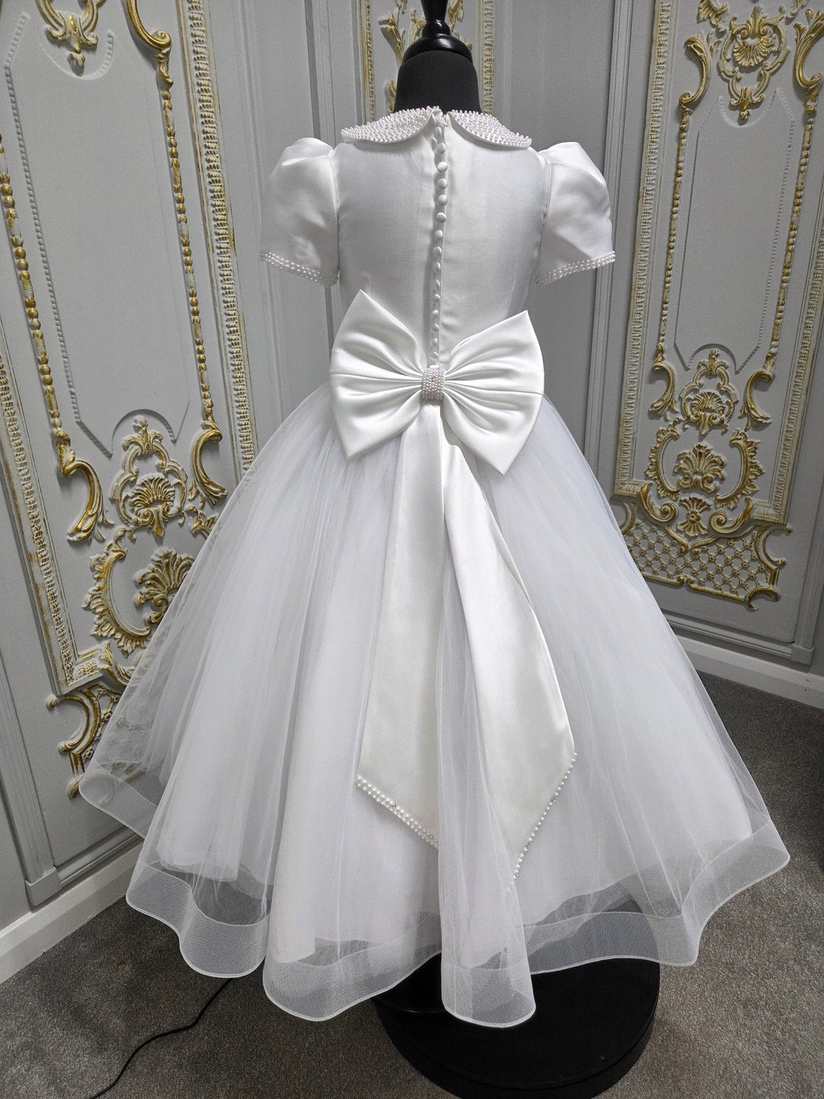 Isabella Girls White Communion Dress:- IS27438