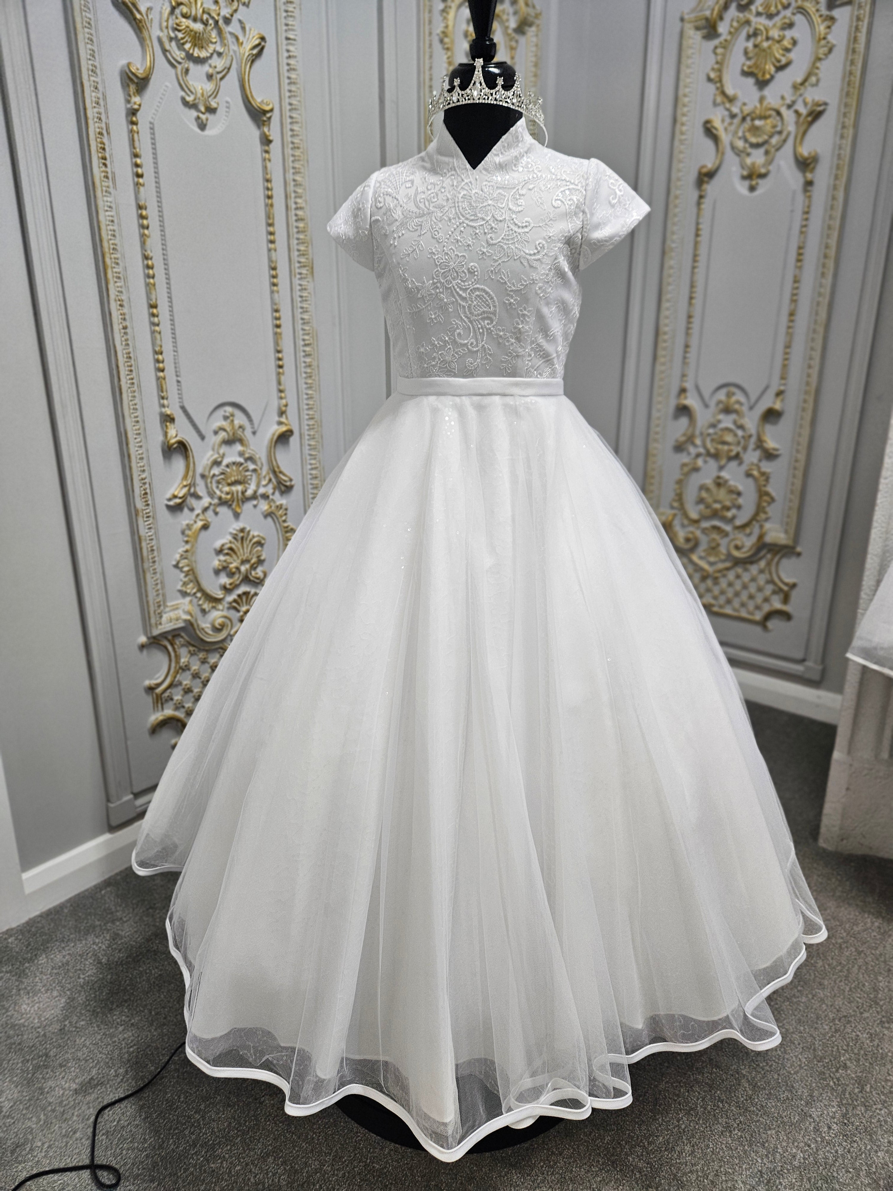 SALE COMMUNION DRESS Sweetie Pie Girls White Communion Dress:- 5001 AGE 8