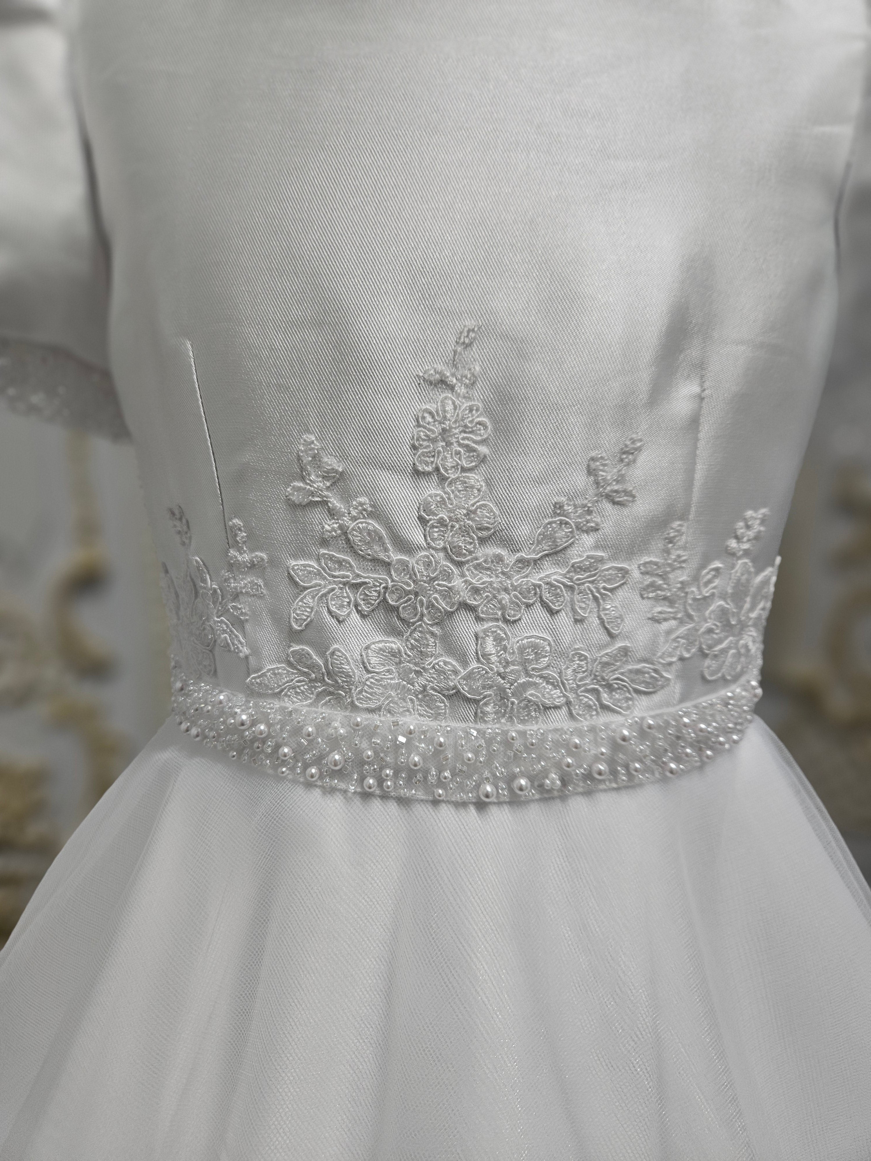 Isabella Girls White Communion Dress:- IS26304